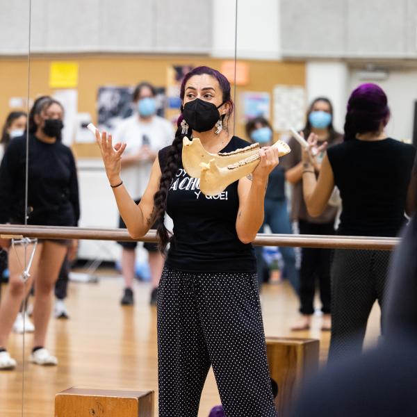 Vanessa Sanchez with dance students