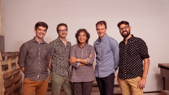 Third Coast Percussion member with Zakir Hussain